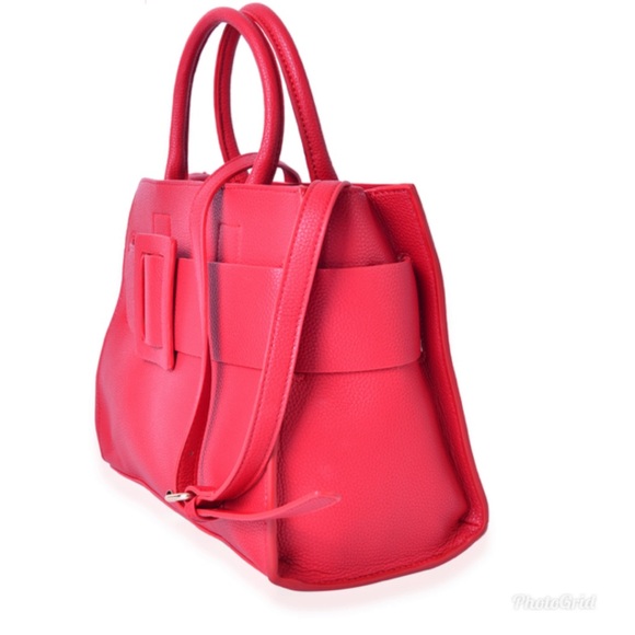 Red Faux Leather Set of 2 Handbag (12.2x6.4 in) - Picture 7 of 8